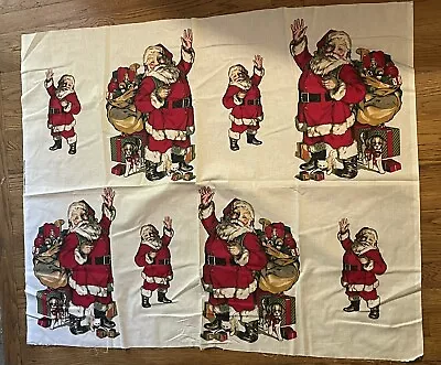 Vtg Hallmark Cards SANTA CLAUS Appliqué Fabric Panel By Wamsutta Christmas Craft • $14.40