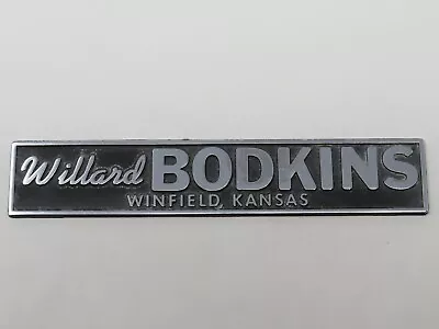 Vintage Willard Bodkins Buick Kansas Car Dealership Metal Nameplate Emblem Badge • $24