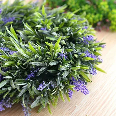 Artificial Lavender Hanging Wreath 30cm Front Door Garden Flowers Wall Garland • £8.95