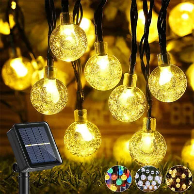 £7.99 • Buy SOLAR POWERED String Lights LED Retro Bulb Garden Outdoor Fairy Ball Hangin Lamp