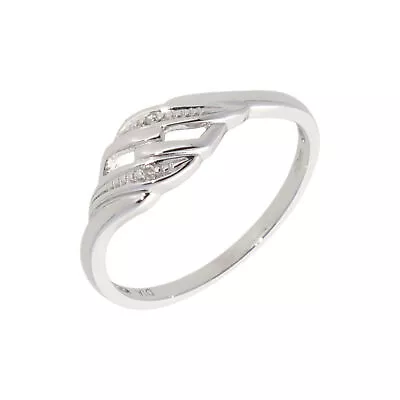 $232.44 • Buy New 9ct White Gold Diamond Wave Design Ring Size: O 9ct Gold For Her