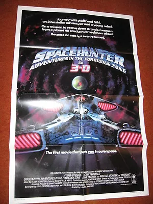 SPACEHUNTER 3-D ADVANCE Original MOVIE POSTER 1983 Ufo Sci Fi • $35