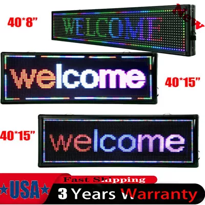 40  X 15 40 X8  LED Sign Programmable LED Sign Indoor Scrolling Message Board • $76