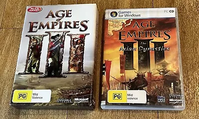 Age Of Empires III 3 & The Asian Dynasties Expansion PC Game Bundle CDROM • $25