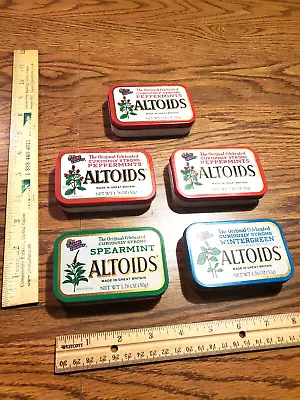 Lot Of 5 Vintage Altoids Empty Tins - Spearmint Wintergreen Peppermints L@@K!! • $12