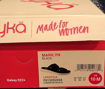 Ryka Marilyn Black Slide Sandals Women's 10M Lifestyle • $18.99