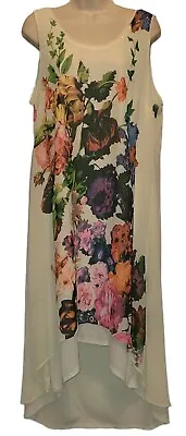 Marc Bouwer Lined Sleeveless Hi Lo Dress Floral Print Size Large • $18.39