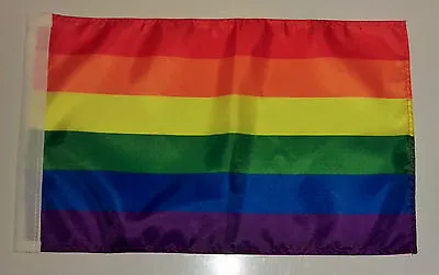 RAINBOW FLAG - 45cm X 30cm - 18  X 12   -  Gay Pride  • £3.49