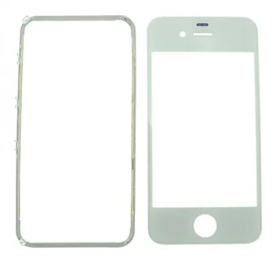 $5.23 • Buy Glass WHITE Replacement Front Outer Screen For Iphone 4 + Adhesive Bezzel