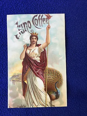 ANTIQUE Jupiter JUNO COFFEE Vitorian TRADING CARD Bright Star PEAFOWL PEACOCK • $11.11