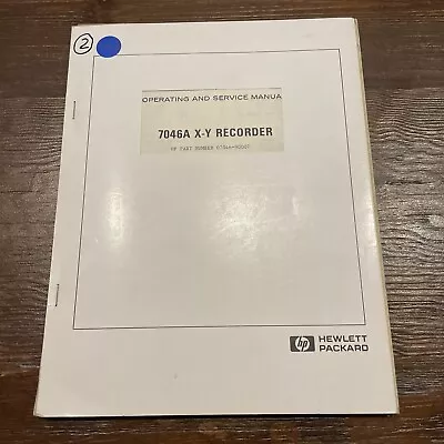HP 7046A X-Y Recorder Operating & Service Manual 07046-90007 • $14.86