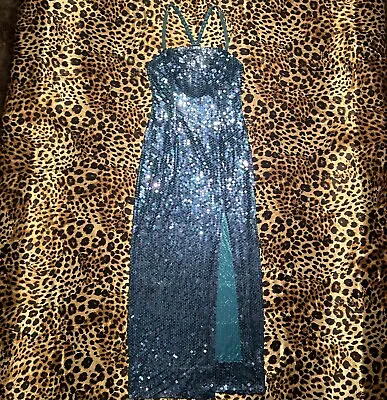 Vintage Niteline Blue Sequin Dress • $50