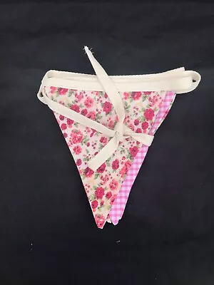 Handmade Ditsy Floral Bunting Double Layer Floral & Pink Design • £5.99