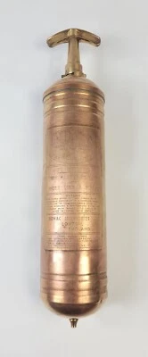£120 • Buy Vintage Mid-20th Century Brass Romac Manual Pump Fire Extinguisher 1966