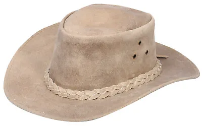 £19.76 • Buy Australian Camel Western Style Cowboy Outback Real Suede Aussie Bush Hat