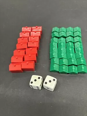 Vintage 1978 Monopoly Game Replacement Dice 32 Houses 14 Hotels FS • $8.99