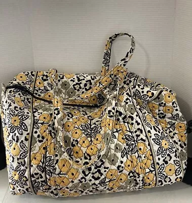 Vera Bradley Duffel Retired Go Wild Yellow Black Floral Bag J370 • $35