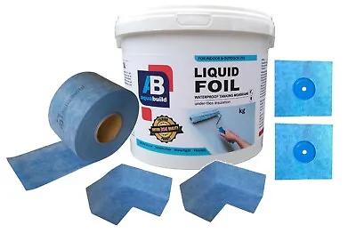 4.5 M² Waterproof Tanking Set Aqua Build Shower Liquid Foil Membrane Seal Kit8 • £6.99
