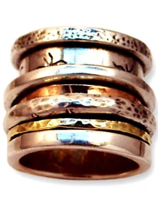 Meditation Ring Spinner Ring Sterling Silver And Gold Rings • $340