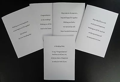 £1.70 • Buy PK OF 10 WEDDING DAY CARD INSERTS,100GSM,PRE-CUT READY FOR USE,A5,A6,5x5,6x6,7X5