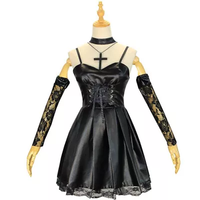 Death Note Cosplay Costume Misa Amane Imitation Leather Sexy Dress Uniform • $24.19