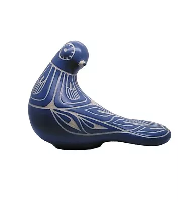 Art Pottery Pablo Zabal Chile. Artist Signed. Blue And White Bird. Great Cond. • $54.95