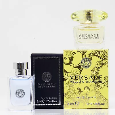 2pc Mini Gift Versace Pour Homme EDT 5ml And Yellow Diamond EDT 5ml Brand New!! • $20.29