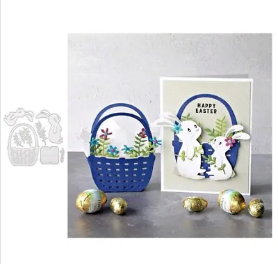 Easter Bunny & Basket Cutting Die Stencil • £1.49