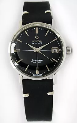 1963's Omega Deville Seamaster Auto Date Black Dial Steel Mens Vintage Watch • $2302.61