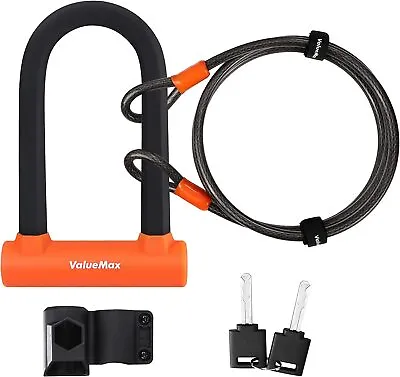 ValueMax Bike U-Lock Combination Heavy Duty Bike U-Lock 16mm Shackle & 6FT Cable • $27.99