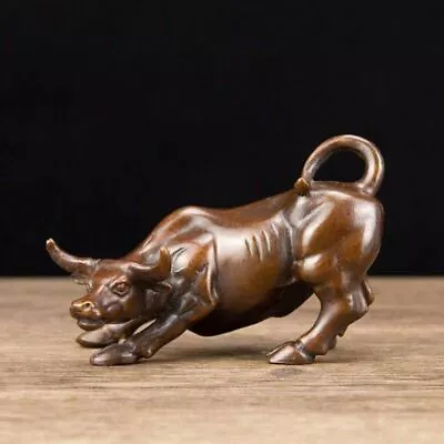 Copper Bull Wall Street Bull Statue Study Office Ornament Nave Decoration Craft • $81.89