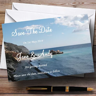 £7.29 • Buy View Of A Cyprus Beach Abroad Personalised Wedding Save The Date Cards