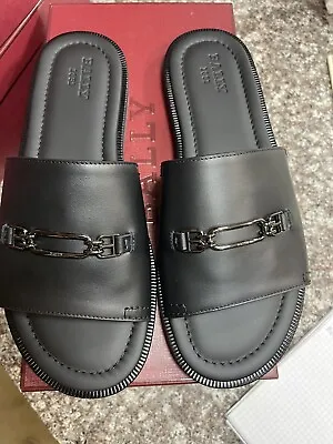 Bally Mens Black  Leather Sandals Size US 11 • $220