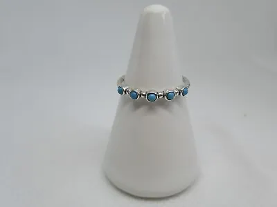 925 Sterling Silver Turquoise Twist Open Ring - Adjustable Ring • $14.91