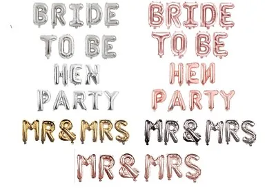 Bride Hen Mr & Mrs Foil Balloon Wedding Bridal Shower Party Decoration UK • £3.25