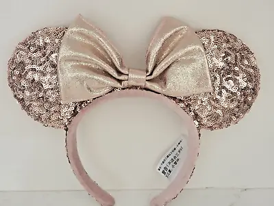 Disney Parks Mini Mouse Ears Headband Fully Sequined Authentic Original Pink • $9.99