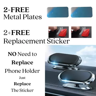 Universal Magnetic Car Phone Holder Mount Rectangle Dashboard Adjustable Lot • £1.89