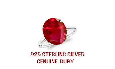 5.00 CTTW Lab Created Ruby Oval Cut 925 Sterling Silver Ring Sizes 6-9 • $13.99