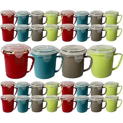 Microwave Soup Mug 700ml Food Porridge Bowl Cup Container Airtight Clip Lock • £21.99