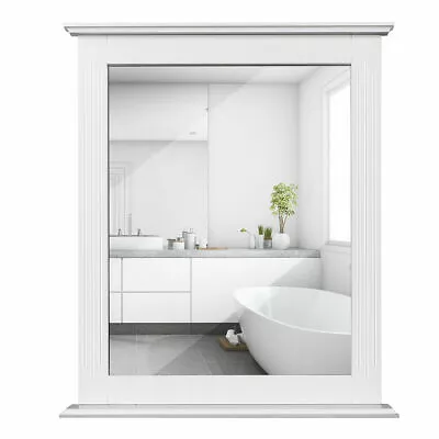 Bathroom Wall Mirror W/Shelf Square Vanity Makeup Mirror Multipurpose Usage • $64.99