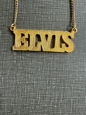 1977 Elvis Presley Gold Tone ❤️ELVIS ❤️ Necklace By Boxcar Entertainment • $17.88