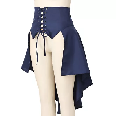 Gothic Steampunk Women's Skirt Ruffles Pleated A-Line Skirt Corset Lacing-up • $21.99