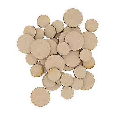 Wooden Circles Laser Cut MDF Blank Embellishments Craft Decorations Shapes  • £3.99