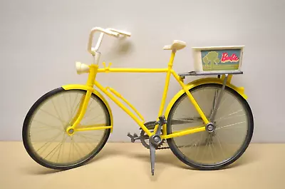 Vintage Barbie 70s Yellow 10 Speed Bike Bicycle Basket Kickstand Tire Pump • $20