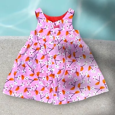 Catimini Baby Dress Girls 6 Months Pink Coral Reversible Sleeveless • $10.18