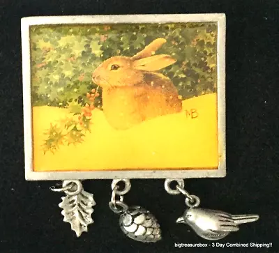 Vintage Brooch Pin SIGNED MARJOLEIN BASTIN Rabbit Silver Tone Jewelry Lot Y • $1.99