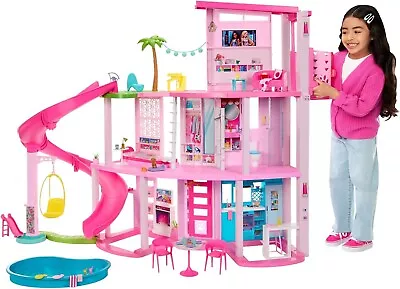 Barbie Dreamhouse Pool Party Doll House Pet Elevator And Puppy Play Areas AU • $389.55