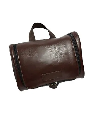 Penguin Munsingwear Mens Hanging Toiletry Travel Shave Kit Case Bag Brown • $22.99