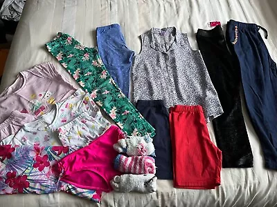 Girls Summer Bundle Age 9-10 Years Shorts Leggings PJs Swimwear And More • £12