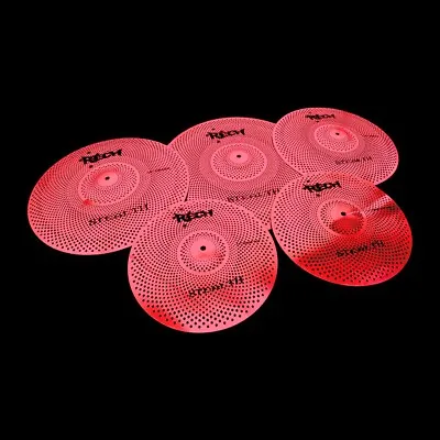 Rech Stealth 5 Pc Cymbal Set - Low Volume Cymbals - Free Cymbal Bag Red • $299